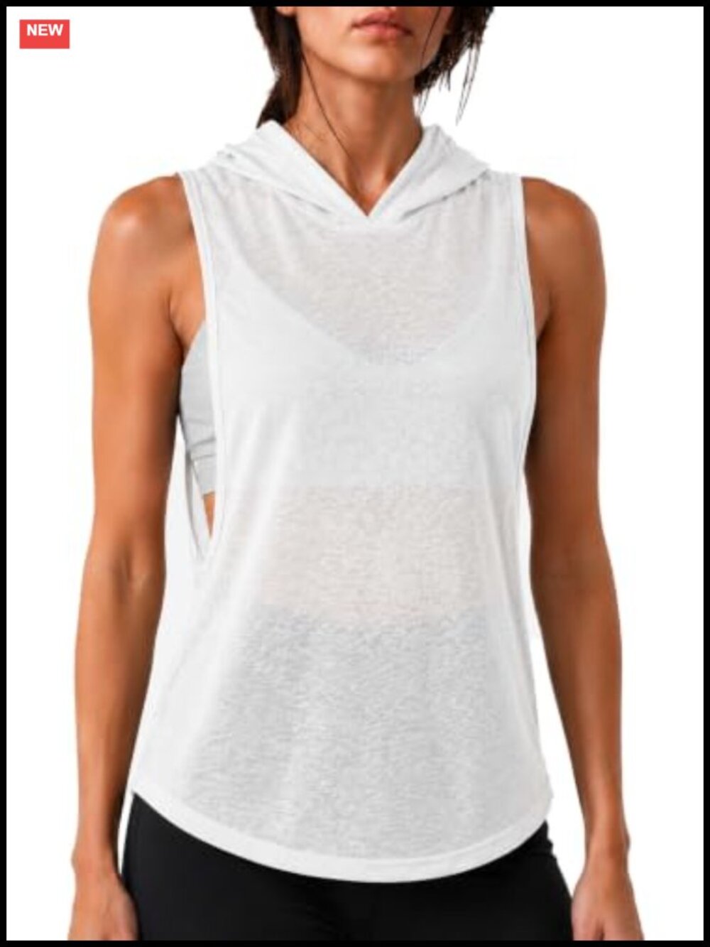 Remidoo Women's Mesh Sleeveless Hoodie Open Side Workout Tank Top